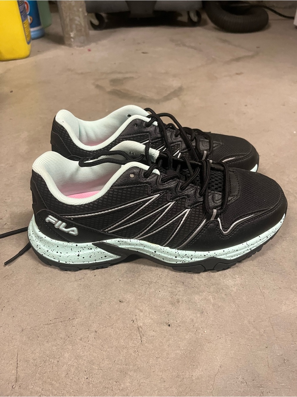 FILA Black and Mint Green Women's Athletic Sneakers